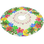 Flamingos Hibiscus Holly Tropische Kerstmis Kerstboom Rok (Gekanteld)