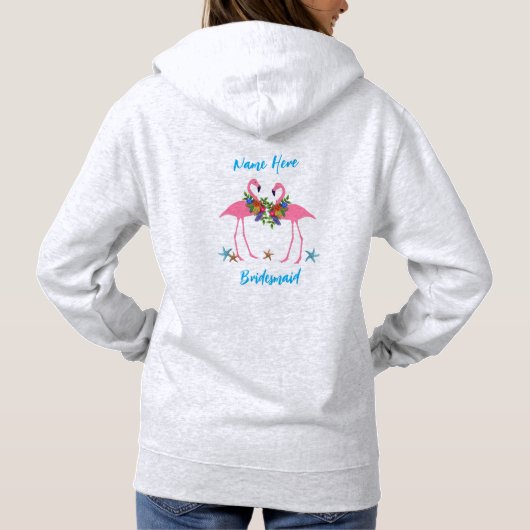 Flamingos Hoodie Gepersonaliseerde Bruidsmeisje Gi (Achterkant)