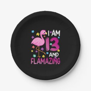 Flamingos Ik ben 13 jaar na 13e verjaardag ontvla Papieren Bordje