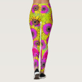 Flamingo's in bloemenachtergrond leggings (Achterkant)