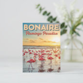 Flamingos in Bonaire Dutch Caribbean Briefkaart (Staand voorkant)