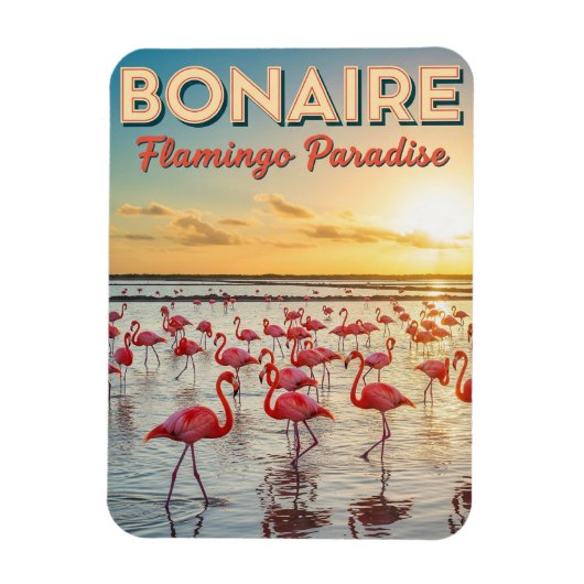 Flamingos in Bonaire Dutch Caribbean Magneet (Verticaal)