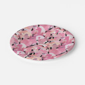Flamingos in Borden van roze papier Papieren Bordje (Gekanteld)