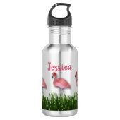 Flamingos in de gras waterfles  (Voorkant)