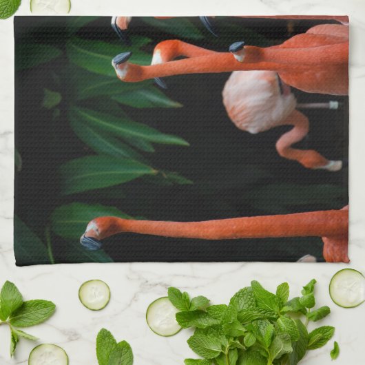 Flamingos in de paradijse keuken theedoek (Gevouwen)