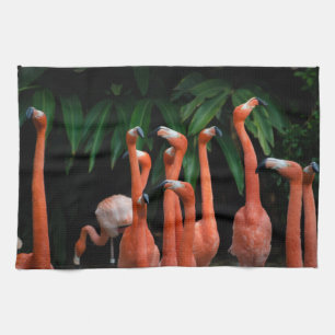 Flamingos in de paradijse keuken theedoek