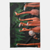 Flamingos in de paradijse keuken theedoek (Verticaal)