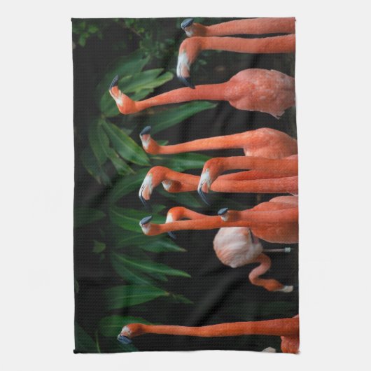 Flamingos in de paradijse keuken theedoek (Verticaal)