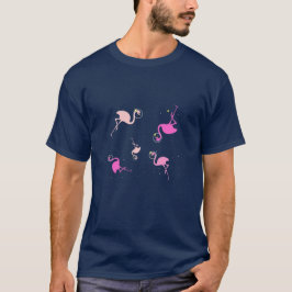 Flamingo's in de ruimte t-shirt