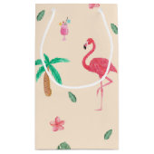Flamingos in de zomer klein cadeauzakje (Achterkant)