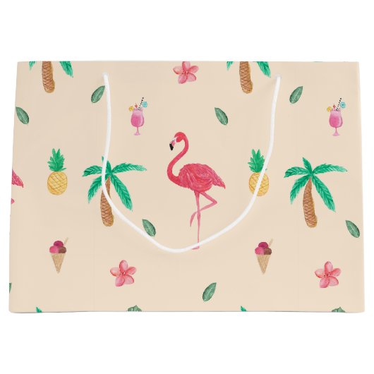 Flamingos in de zomer large cadeautasje (Voorkant)