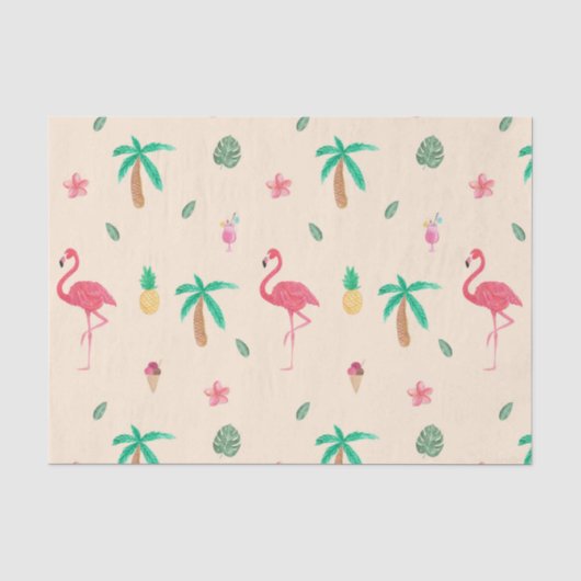 Flamingos in de zomer tissuepapier (Voorkant)