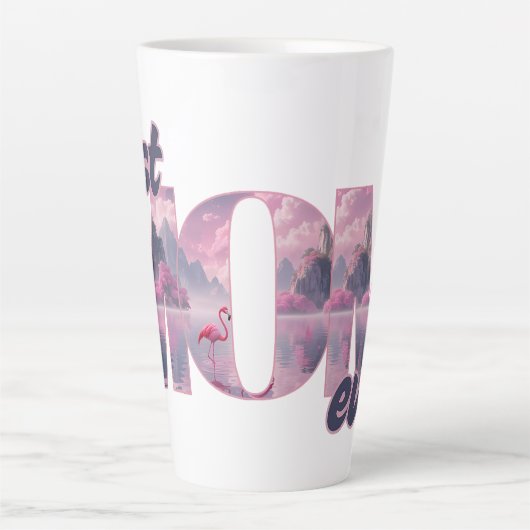 Flamingos in einer Traumwelt - best Mom ever Latte Mok (Voorkant)