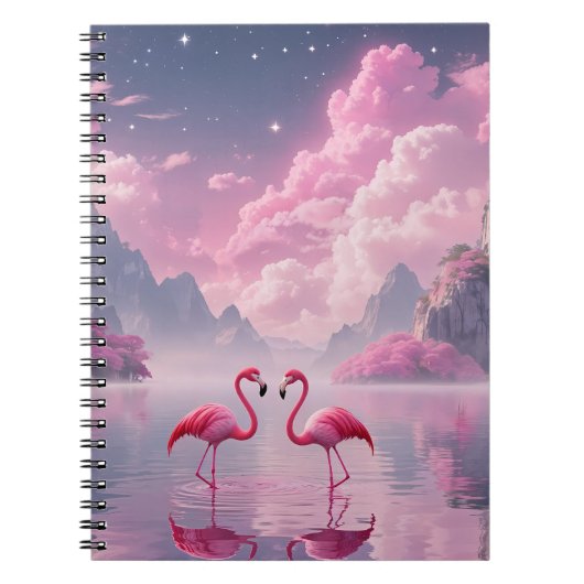 Flamingos in einer Traumwelt Notitieboek (Voorkant)