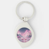 Flamingos in einer Traumwelt Sleutelhanger (Voorkant)