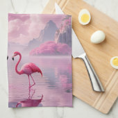 Flamingos in einer Traumwelt Theedoek (Quarter Fold)