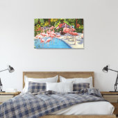 flamingo's in Florida Canvas Afdruk (Insitu (Slaapkamer))