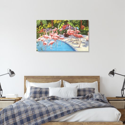 flamingo's in Florida Canvas Afdruk (Insitu (Slaapkamer))