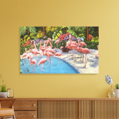 flamingo's in Florida Canvas Afdruk (Insitu (Woonkamer))