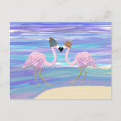 Flamingo's in Gebreide Petten Briefkaart (Voorkant)