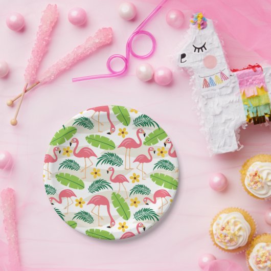 Flamingos in het Bord van Paradise Paper (Feest)