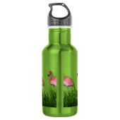 Flamingo's In Het Gras Waterfles (Achterkant)