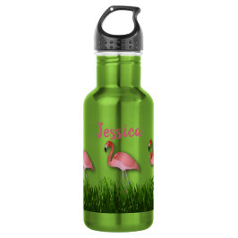 Flamingo's In Het Gras Waterfles