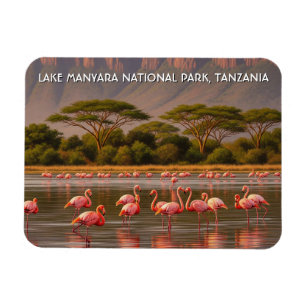 Flamingo's in het Tanzania Lake Manyara National P Magneet