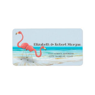 Flamingos in Love, Beach Weddenschap Label