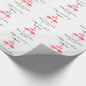 Flamingos in Love Jubileum Cadeaupapier (Hoek)