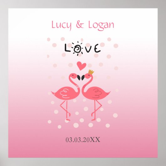 Flamingos in Love Poster (Voorkant)