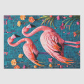 Flamingo's in Mozaïek Stijl Decoupage Tissuepapier (Voorkant)