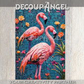 Flamingo's in Mozaïek Stijl Decoupage Tissuepapier