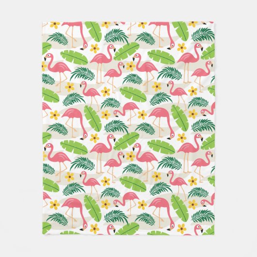 Flamingos in Paradise Fleece Blanket Deken (Voorkant)