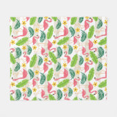Flamingos in Paradise Fleece Blanket Deken (Voorkant (Horizontaal))