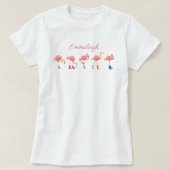 Flamingos in Rain Boots Monogramed T-shirt (Design voorkant)