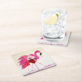 Flamingos in rode wijn kartonnen onderzetters (Insitu)