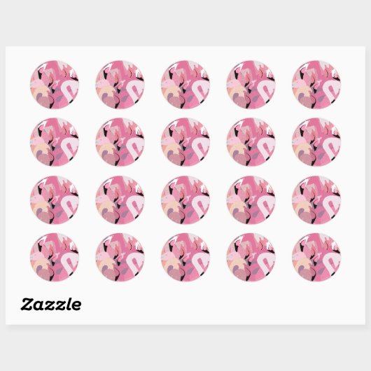 Flamingo's in roze Sticker (Vel)