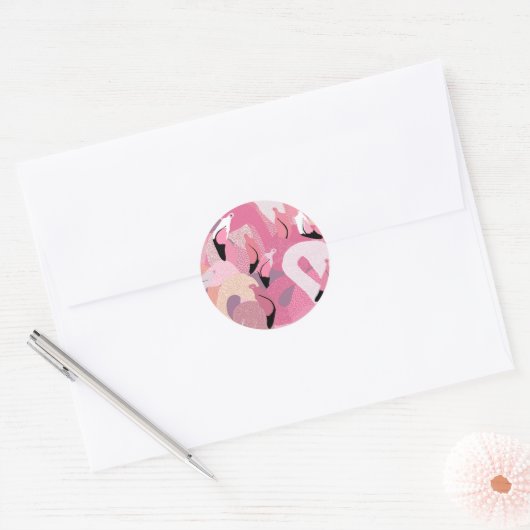 Flamingo's in roze Sticker (Envelop)