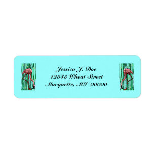 Flamingo's in Spaans Mos retour adreslabels Etiket