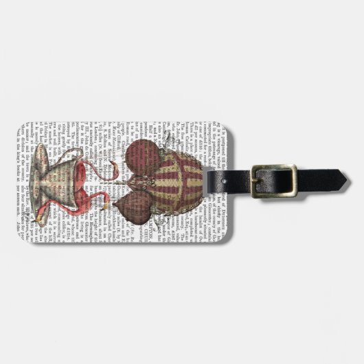 Flamingos in Teacup Bagagelabel (Voorkant horizontaal)