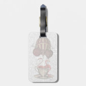 Flamingos in Teacup Bagagelabel (Achterkant verticaal)