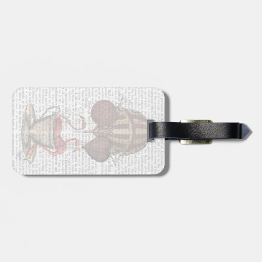 Flamingos in Teacup Bagagelabel (Achterkant horizontaal)