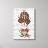 Flamingos in Teacup Canvas Afdruk (Voorkant)