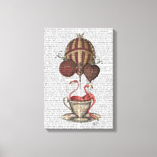 Flamingos in Teacup Canvas Afdruk