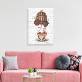 Flamingos in Teacup Canvas Afdruk (Insitu (Woonkamer))