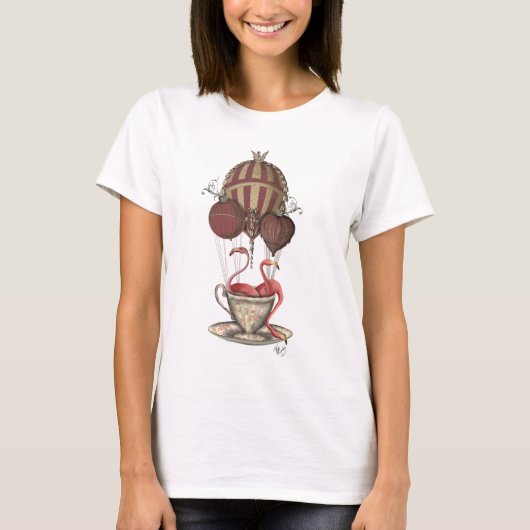 Flamingos in Teacup T-shirt (Voorkant)