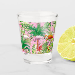 Flamingo's in Tropical Scene Shot glas