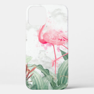 flamingos in tropische planten op een getextureerd Case-Mate iPhone case