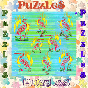 Flamingo's in tropische scène legpuzzel